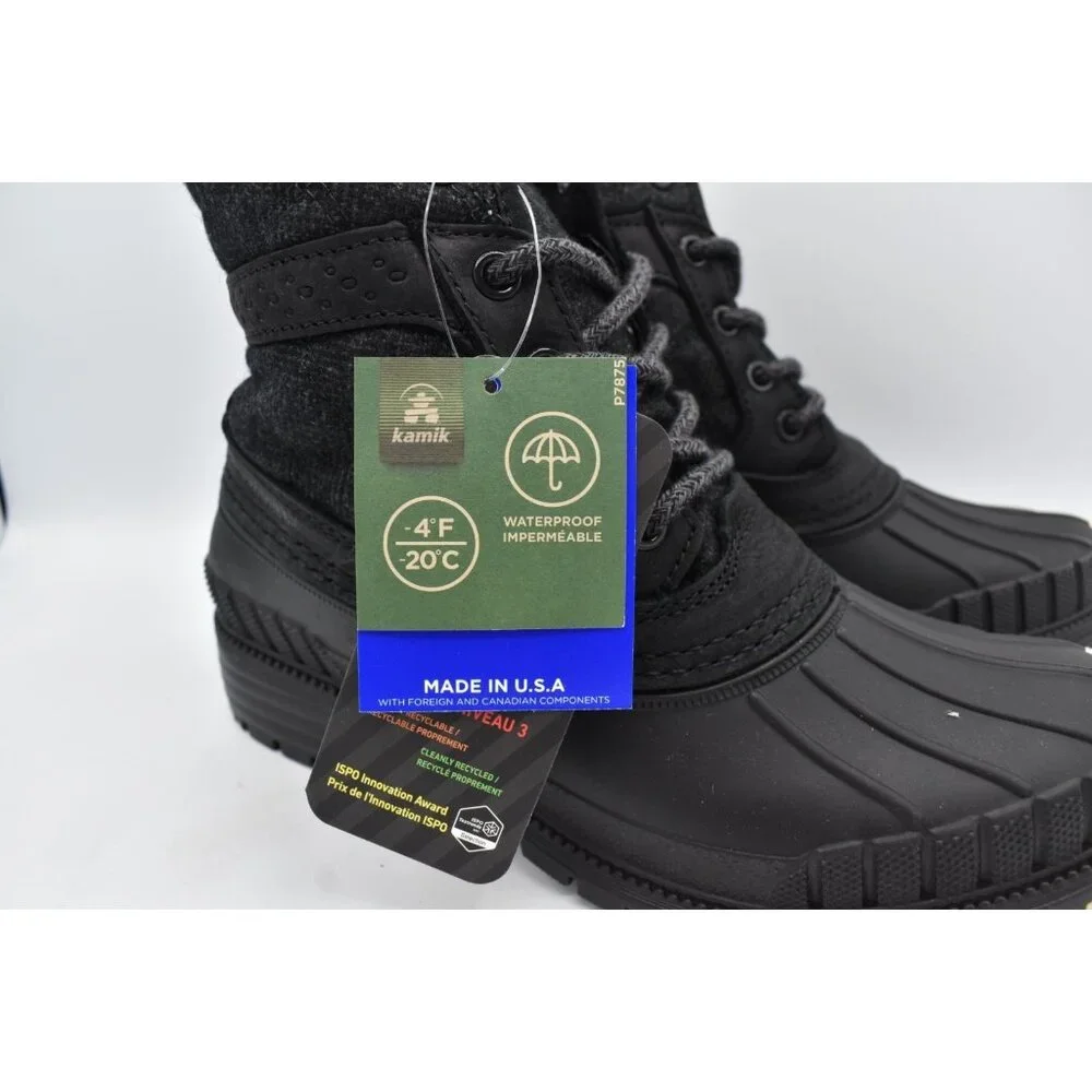 Kamik Womens Size 7 Sienna Mid 2 Black‎ Waterproof Duck Boots Shoes